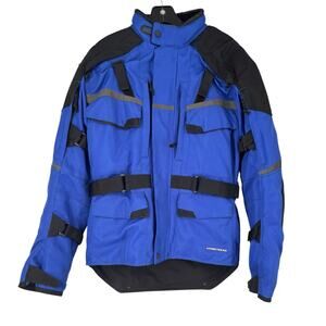 Firstgear Jaunt J2 Mens Motorcycle Jacket Small Liner Hypertex Padded Blue Black